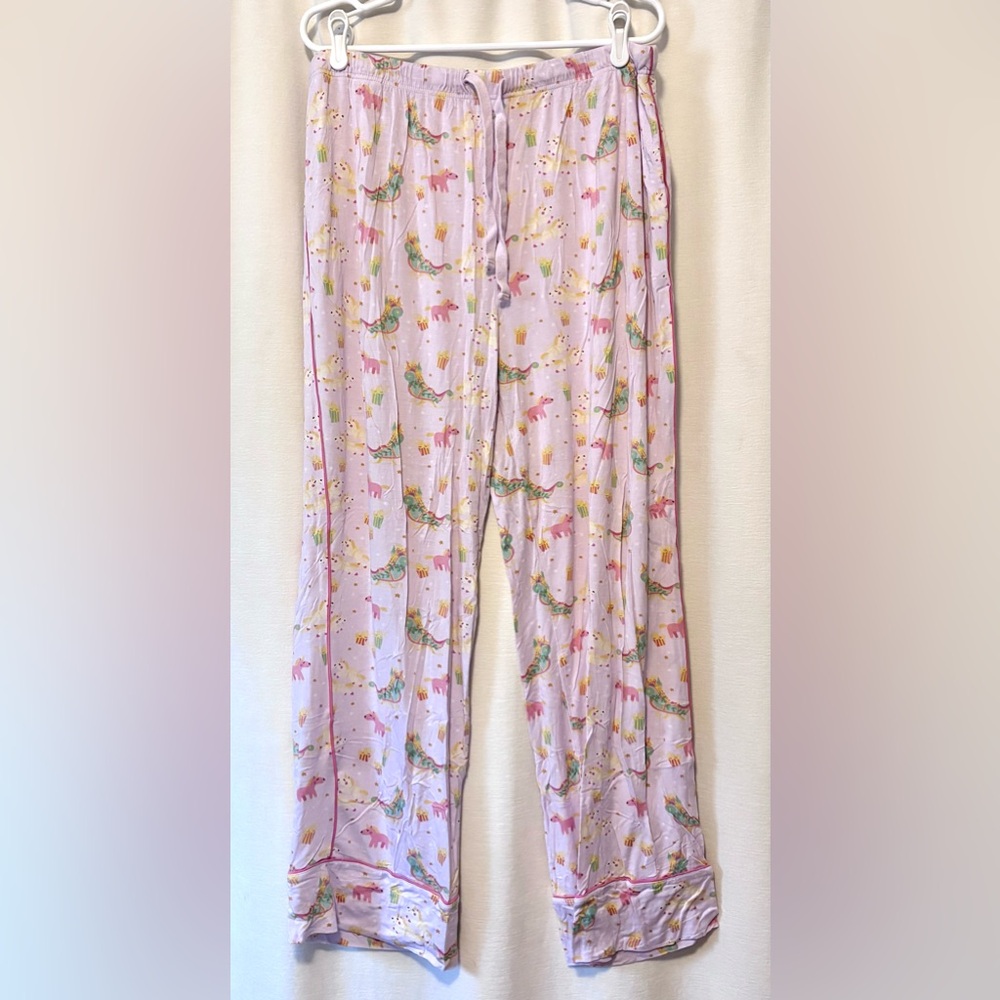 Posh Peanut x Glitterville Woman’s Luxe PJ Bottoms size XXL “Parisian Sleigh”
